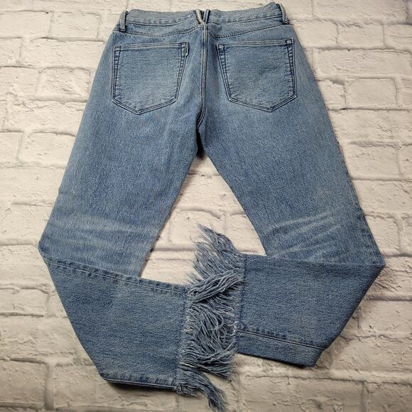 3x1 NYC Boho Fringed Straight Crop Ankle Jeans Stella Wash size 25 - Picture 9 of 13
